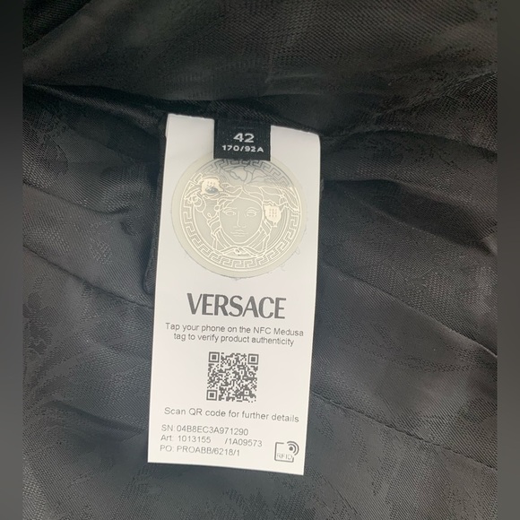 CURRENT SEASON Versace double breasted metallic blue tweed blazer jacket NWT - Picture 12 of 13